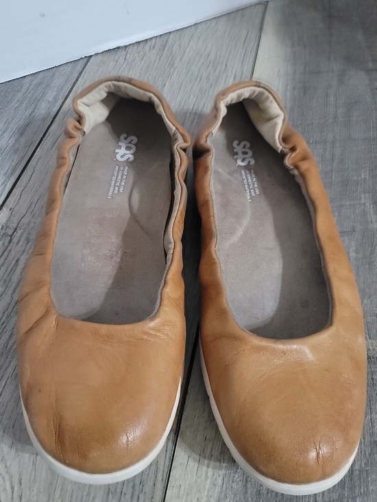 SAS Shoes - SAS Women's Radiant Hazel Leather Ballet Flat Round Toe Cushioned Sole Sz 8 N